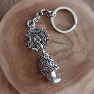 Llavero Virgen del Pilar Manto Completo plata antigua