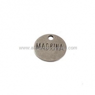 CHAPA COLGANTE ZAMAK BAO PLATA Madrina 20mm