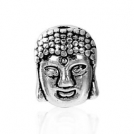 5 ABALORIOS BUDA PLATA ANTIGUA 11x8mm