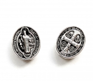 10 abalorios oval San Benito plata antigua 10x8mm