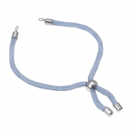 Pulsera semiacabada azul lavado y acero 3mm