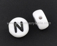 FICHAS ACRLICAS BLANCAS 7x7mm LETRA N (5 uds.)