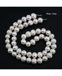 Tira de 45 perlas naturales cultivadas 8mm-10mm