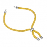 Pulsera semiacabada cord�n amarillo y acero 3mm
