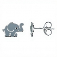 Pendientes mini elefante en Plata 925  9x6 mm