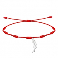 Pulsera 7 nudos roja, Mapa Isla de Fuerteventura, Acero plateado
