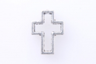 10 CONECTORES CRUZ HUECA PLATA ANTIGUA 15x12mm