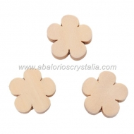 5 FLORES DE MADERA NATURAL 20x20mm