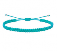 Pulsera ajustable macram� azul con acero