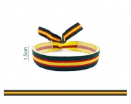 Pulsera bordada Bandera Espaa, 15mm Verde. Cierre corredero Acero