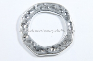 CONECTOR ANILLA IRREGULAR PLATA ANTIGUA 30mm