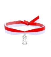 Pulsera Bandera Cantabria con silueta Virgen de la bien aparecida, Acero Plateado