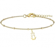 Pulsera con cadena y silueta Virgen de la Fuensanta, Acero Dorado