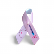 Lazo solidario PERSONALIZABLE CONTRA EL CNCER con imperdible metlico