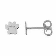 Pendientes mini huella en Plata 925  6.4x5.7 mm
