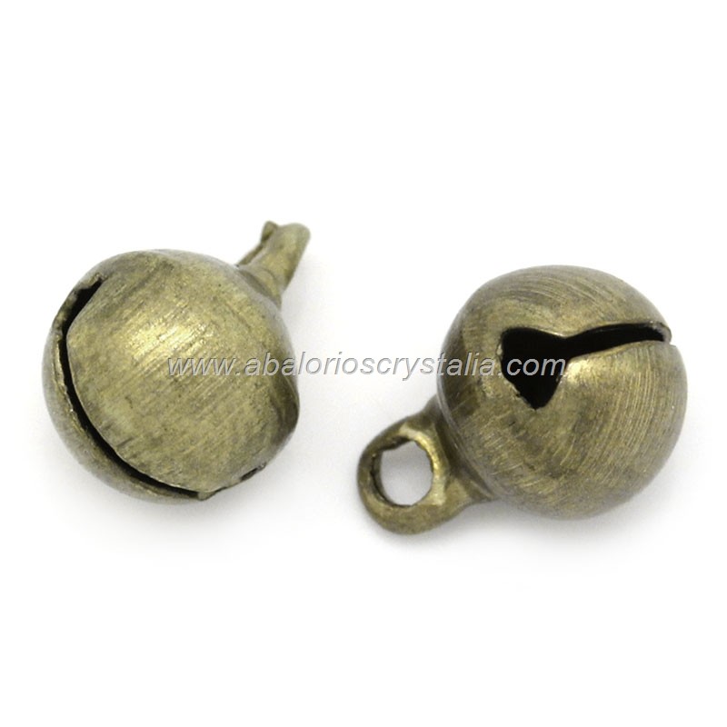 20 Cascabeles metálicos bronce 6 mm