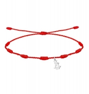 Pulsera roja de los 7 nudos y Virgen de los Remedios Acero Plateado