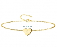 Pulsera coraz�n de Acero Dorado con Inicial a escoger