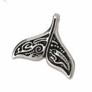 5 COLGANTES /CONECTORES COLA BALLENA PLATA ANTIGUA 20x18mm