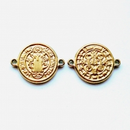 1 Conector San Benito acero inoxidable dorado 20x15mm