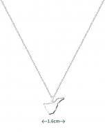 Colgante con cadena silueta Isla de Tenerife, Acero Plateado