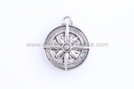 5 COLGANTES BR�JULA PLATA ANTIGUA 18x15mm