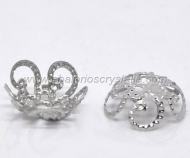 20 CASQUILLAS FILIGRANAS PLATA ANTIGUA 10x4mm
