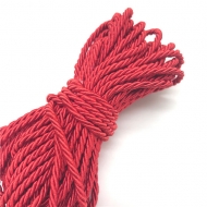 1 METRO DE CORDON DOBLE POLIESTER ROJO 3 mm