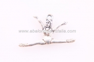 5 COLGANTES GIMNASTA PLATA ANTIGUA 27x16mm