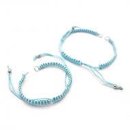PULSERA SEMIACABADA AJUSTABLE MACRAM 5.8mm CELESTE