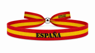 Pulsera Bordada Bandera Espa�a y texto Espa�a 15mm, cierre corredero