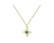 Colgante Nudo de Bruja Acero Dorado con Malaquita