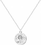 Collar con colgante calado Virgen del Pilar 1.5cm acero inoxidable