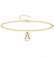 Pulsera de Acero dorado con Inicial colgante a escoger