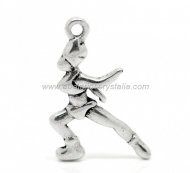 COLGANTE PATINADORA/GIMNASTA PLATA ANTIGUA 27x16 mm