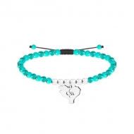 Pulsera turquesa Mapa Euskal Herria Plateado