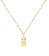 Collar con cadena y la Virgen de la Valvanera,  Acero Dorado