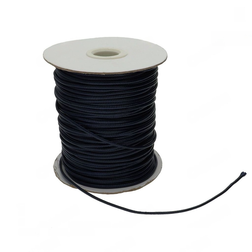 Bobina de hilo encerado coreano (azul marino) 2mm aprox. 75 metros aprox.