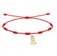 Pulsera 7 nudos con Silueta Virgen del Roco Acero Dorado