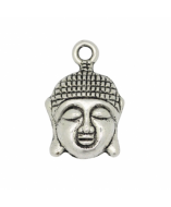 5 COLGANTES BUDA PLATA ANTIGUA 22x15mm