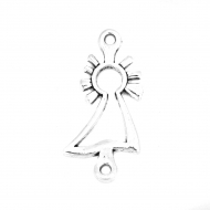 5 CONECTORES VIRGEN DEL PILAR PLATA ANTIGUA 27x13mm