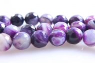 5 BOLAS FACETADAS AGATA BANDEADA MORADO 10mm