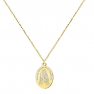 Colgante con cadena y medalla Virgen de Candelaria, Acero Dorado
