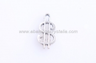 10 COLGANTES S�MBOLO D�LAR PLATA ANTIGUA 17x8mm