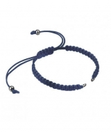 PULSERA SEMIACABADA AJUSTABLE MACRAM AZUL MARINO CON ACERO