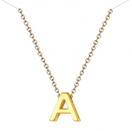 Gargantilla de Acero Dorado con inicial a escoger