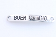 5 CONECTORES CHAPA Buen camino PLATA ANTIGUA 44mm