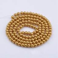 TIRA DE PERLAS DE CRISTAL 6mm (140 unidades) DORADO