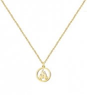 Colgante con cadena Fuego, Foc, Acero Dorado
