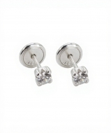 Pendientes beb circonita en 4 garras Plata 925  2.2 mm